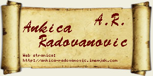 Ankica Radovanović vizit kartica